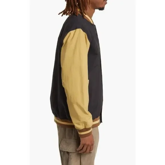 Vans Men’s Nylon Varsity Bomber Jacket – Black & Antelope Tan – Size Large – NWT - Picture 5 of 9